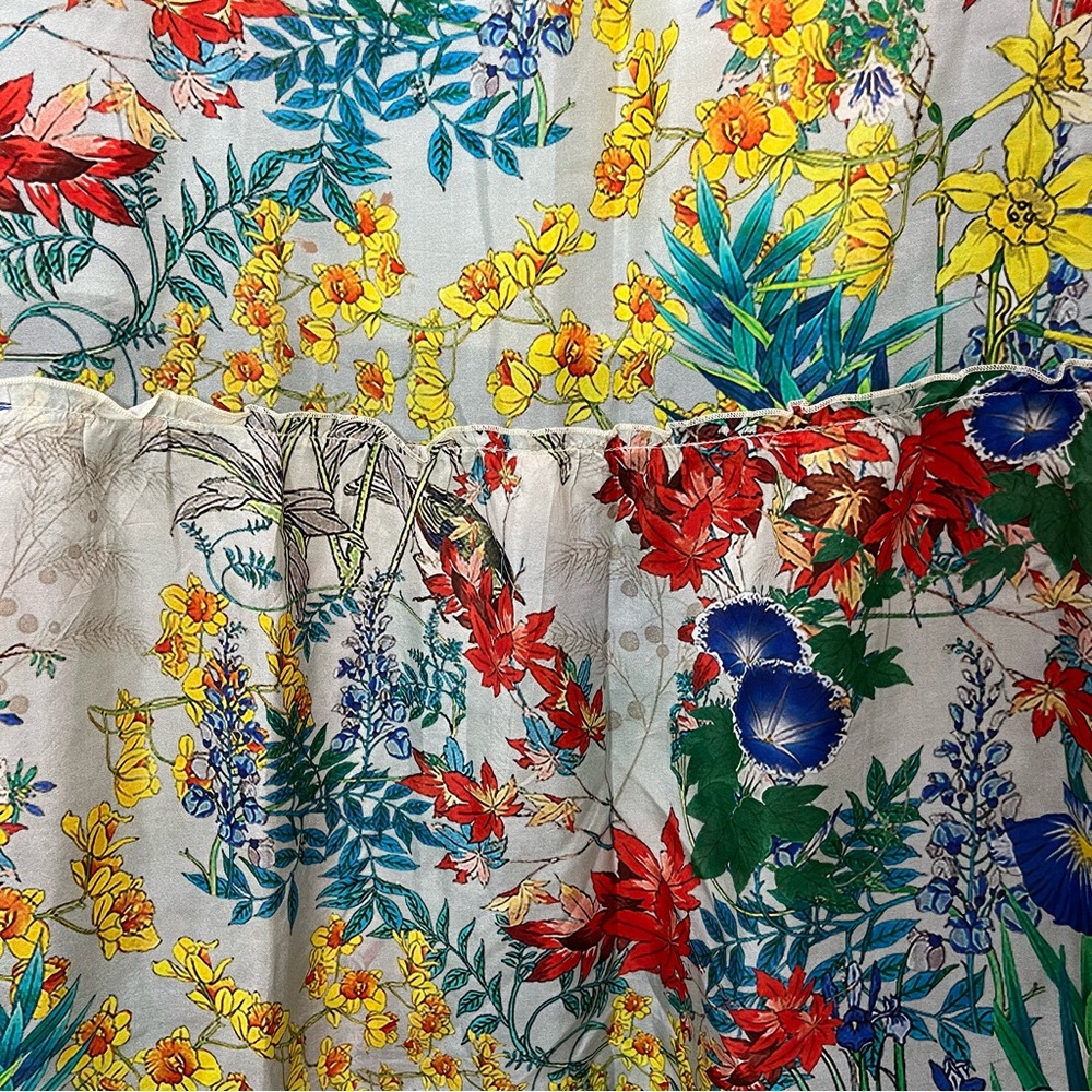 Johnny Was Laura Silk Floral Tiered Hem Maxi Skirt - Picture 4 of 9